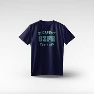 SZFE EST 1865 navy póló mentazöld mintával