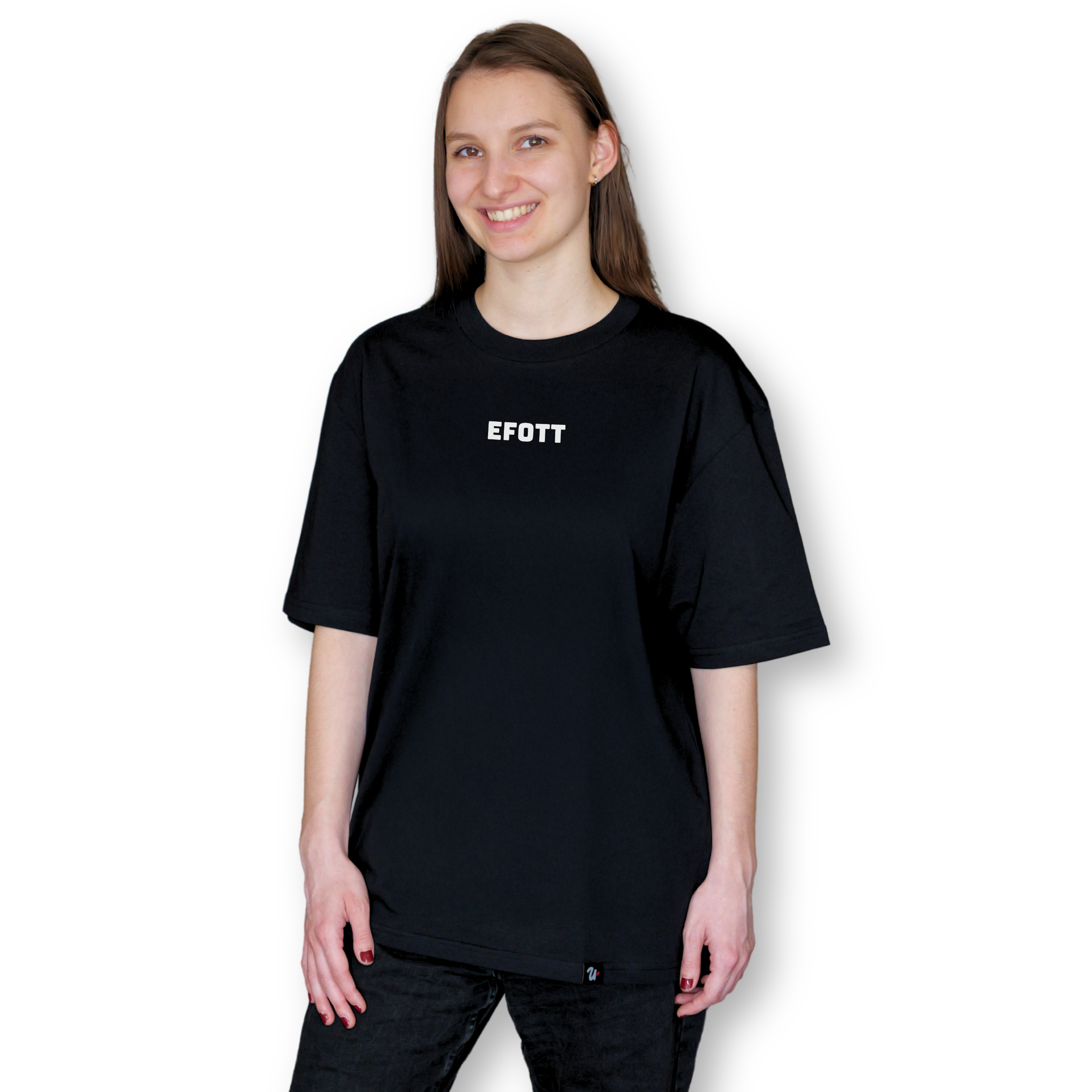 EFOTT újság pufi felirat oversized póló fekete - Image 4