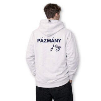 Pázmány Jog fehér cipzáras pulcsi