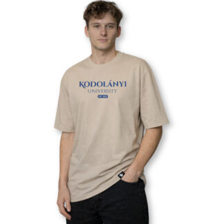 Kodolányi EST 1992 bézs oversized póló navy felirattal