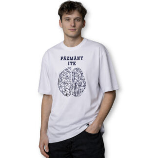 Pázmány ITK agy fehér oversized póló