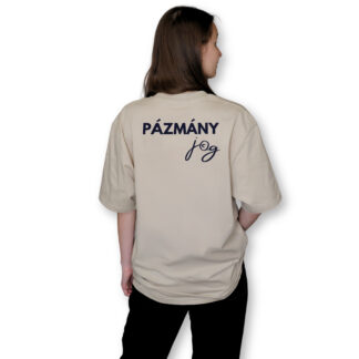 Pázmány Jog bézs oversized póló