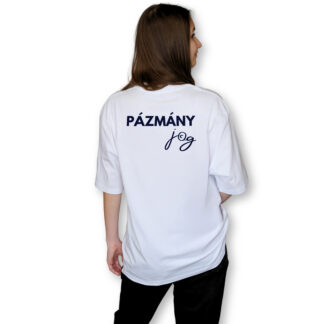 Pázmány Jog fehér oversized póló