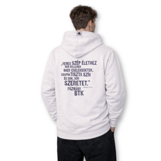 Pázmány Péter BTK white zip-up hoodie
