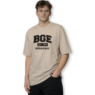 BGE est. 1857 bézs oversized póló