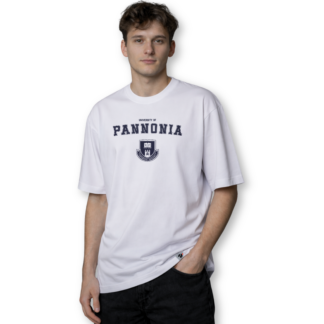 University of Pannonia címerrel fehér oversized póló