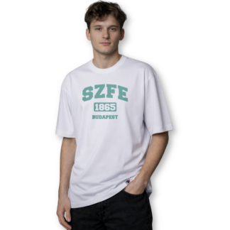 SZFE 1865 white oversized shirt mint font