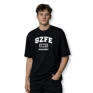 SZFE 1865 black oversized shirt white font