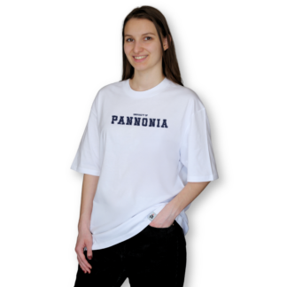University of Pannonia fehér oversized póló
