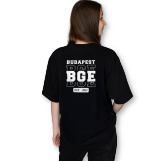 BGE 1857 Budapest fekete oversized póló