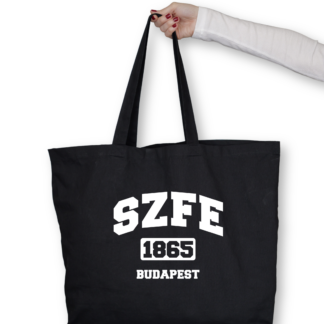 SZFE 1865 black totebag white font