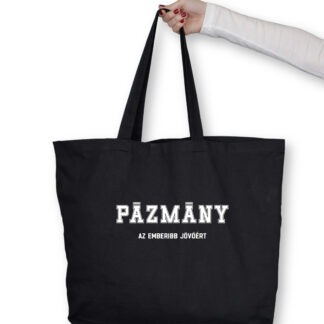Az emberibb jövőért fekete totebag fehér felirattal
