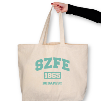 SZFE 1865 natúr totebag mentazöld felirattal