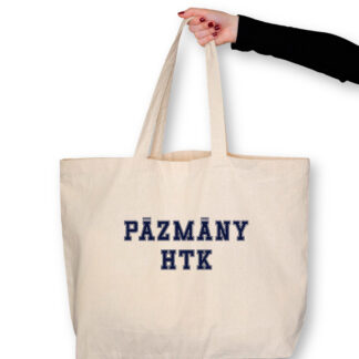 Pázmány HTK natúr totebag kék felirattal