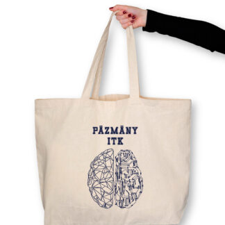 Pázmány ITK agy natúr totebag kék felirat