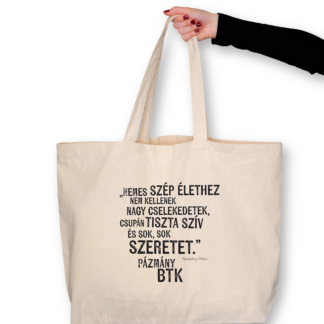 Pázmány Péter BTK nude totebag black font