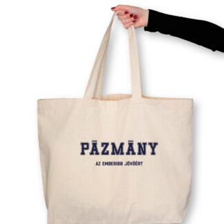 Az emberibb jövőért natúr totebag kék felirattal