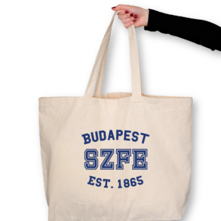 SZFE EST 1865 natúr totebag kék felirattal