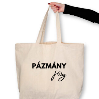 Pázmány Jog natúr totebag fekete felirattal