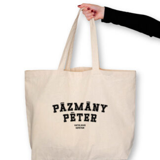 Pázmány Péter Katolikus Egyetem natúr totebag fekete felirattal