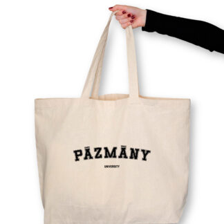 Pázmány University natúr totebag fekete felirattal